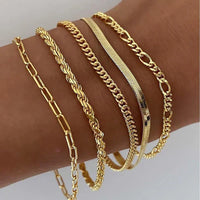 Emilia - 5-Piece Bracelet Set in Gold