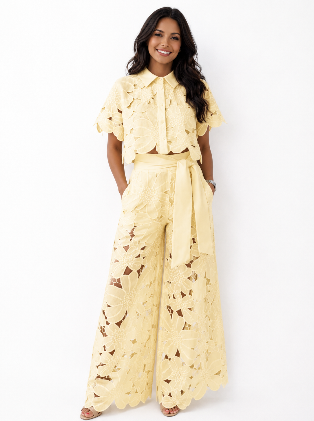 Margaux | Floral Lace Two-Piece Set