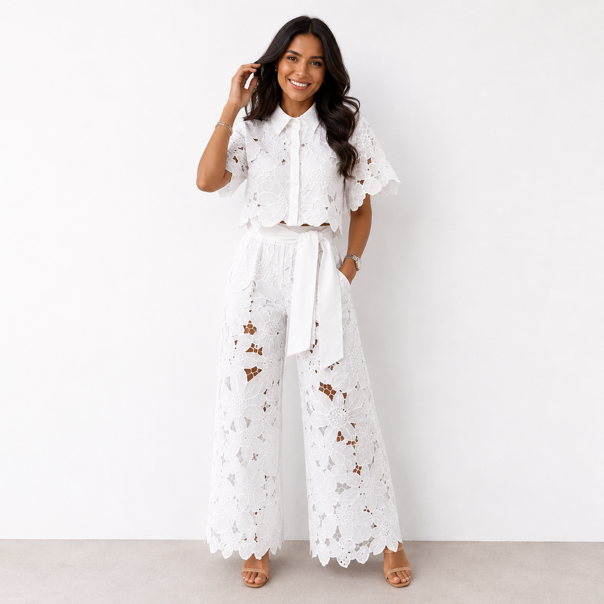 Margaux | Floral Lace Two-Piece Set