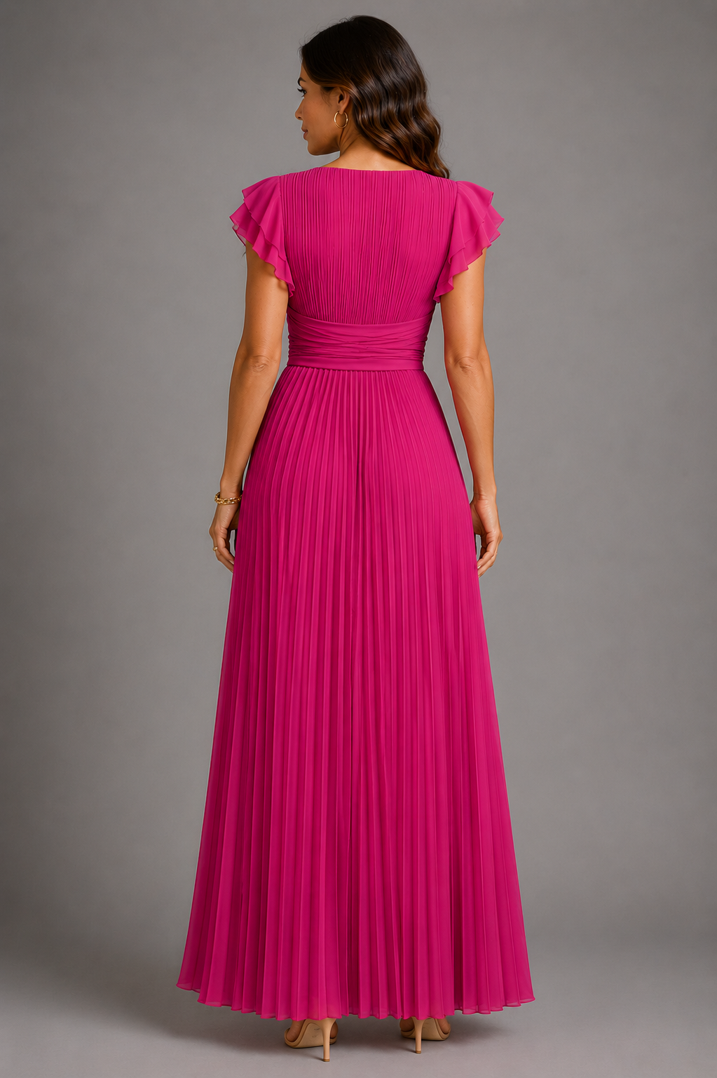 Sélène | Glamorous Pleated Maxi Dress