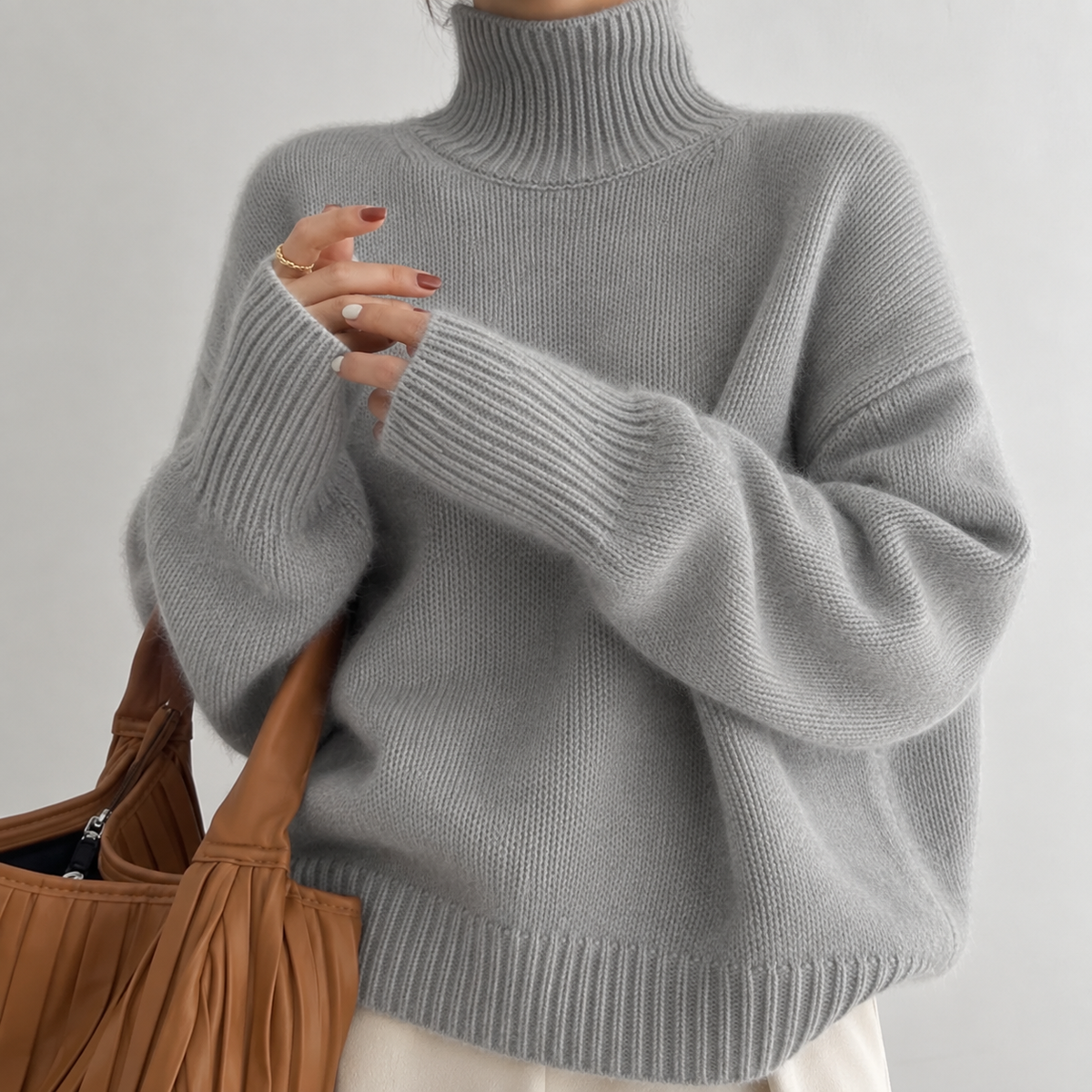 Clara | Soft Turtleneck Sweater – Wells & Rose
