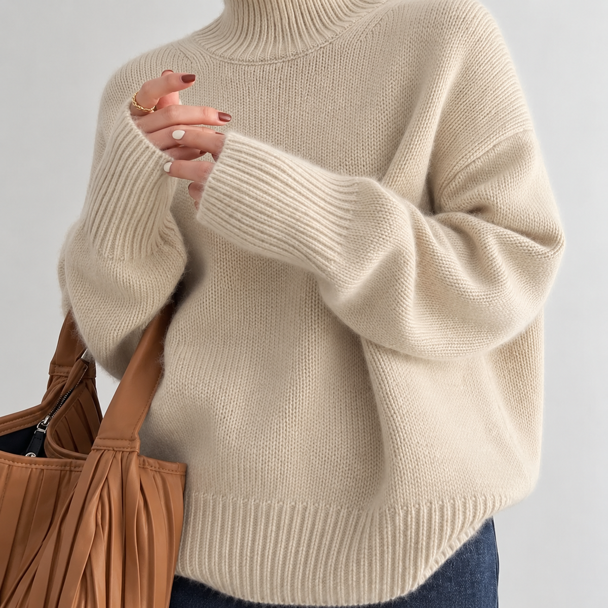 Clara | Soft Turtleneck Sweater – Wells & Rose