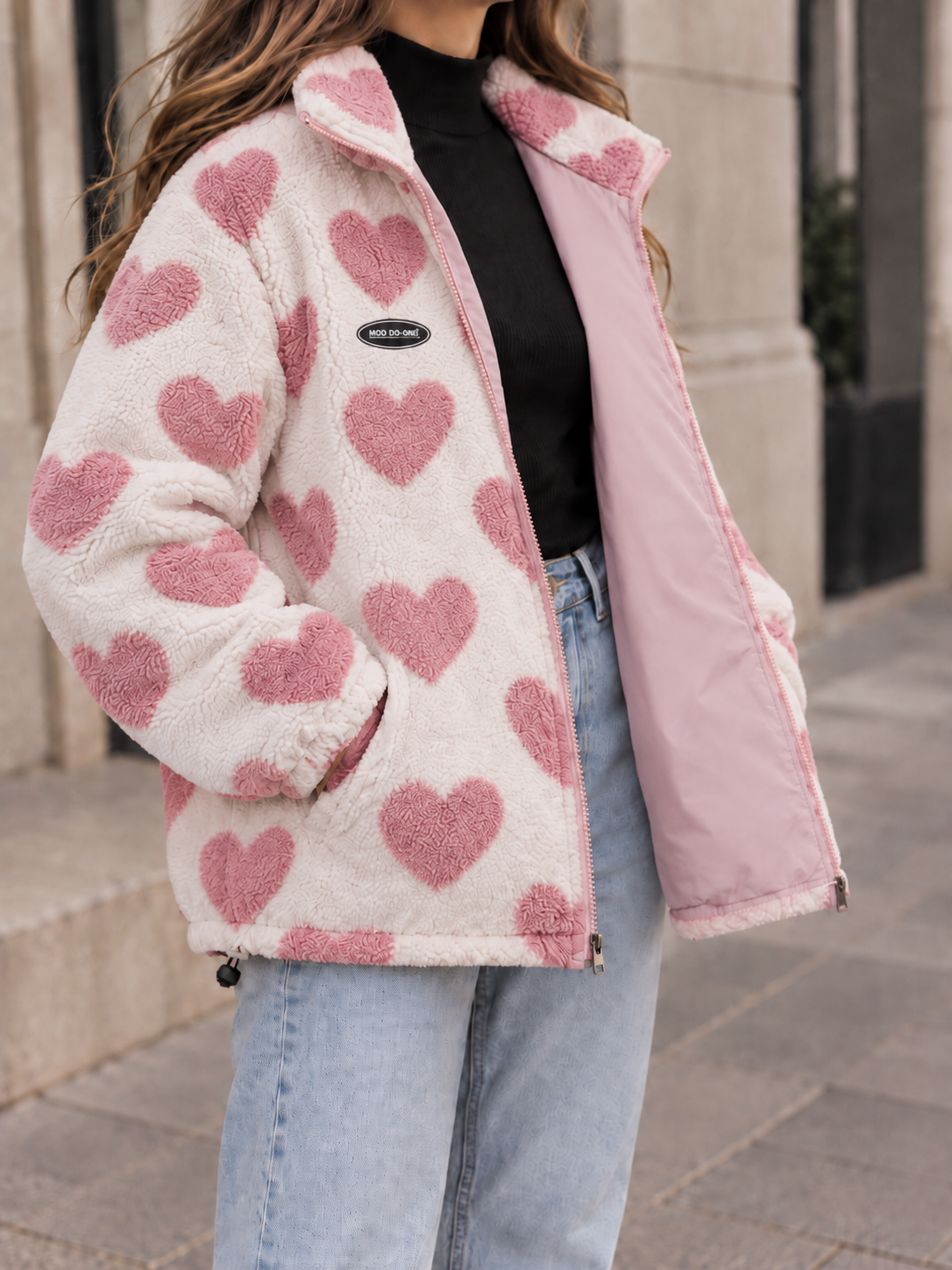 Livia | Reversible Teddy Heart Jacket – Wells & Rose