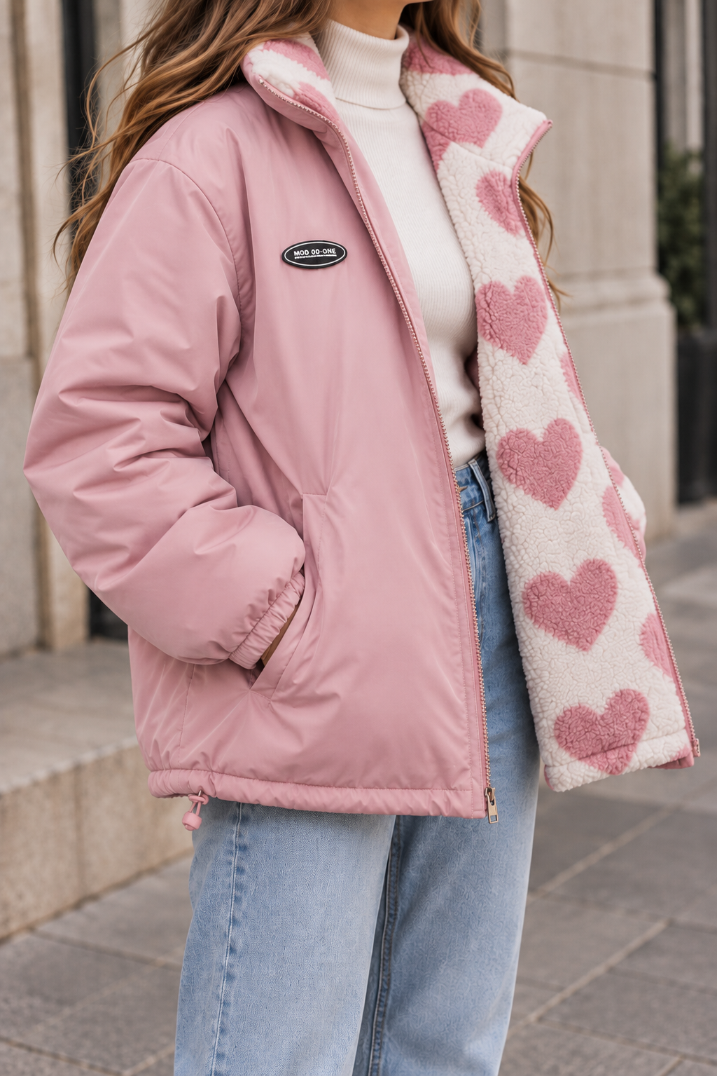 Livia | Reversible Teddy Heart Jacket – Wells & Rose