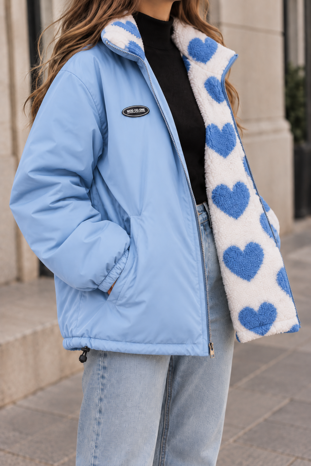 Livia | Reversible Teddy Heart Jacket – Wells & Rose