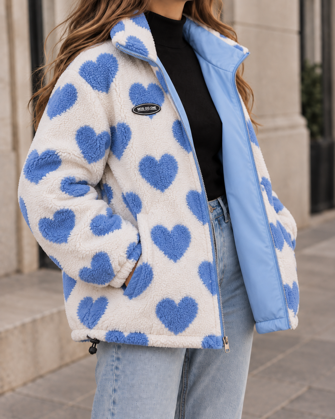 Livia | Reversible Teddy Heart Jacket – Wells & Rose