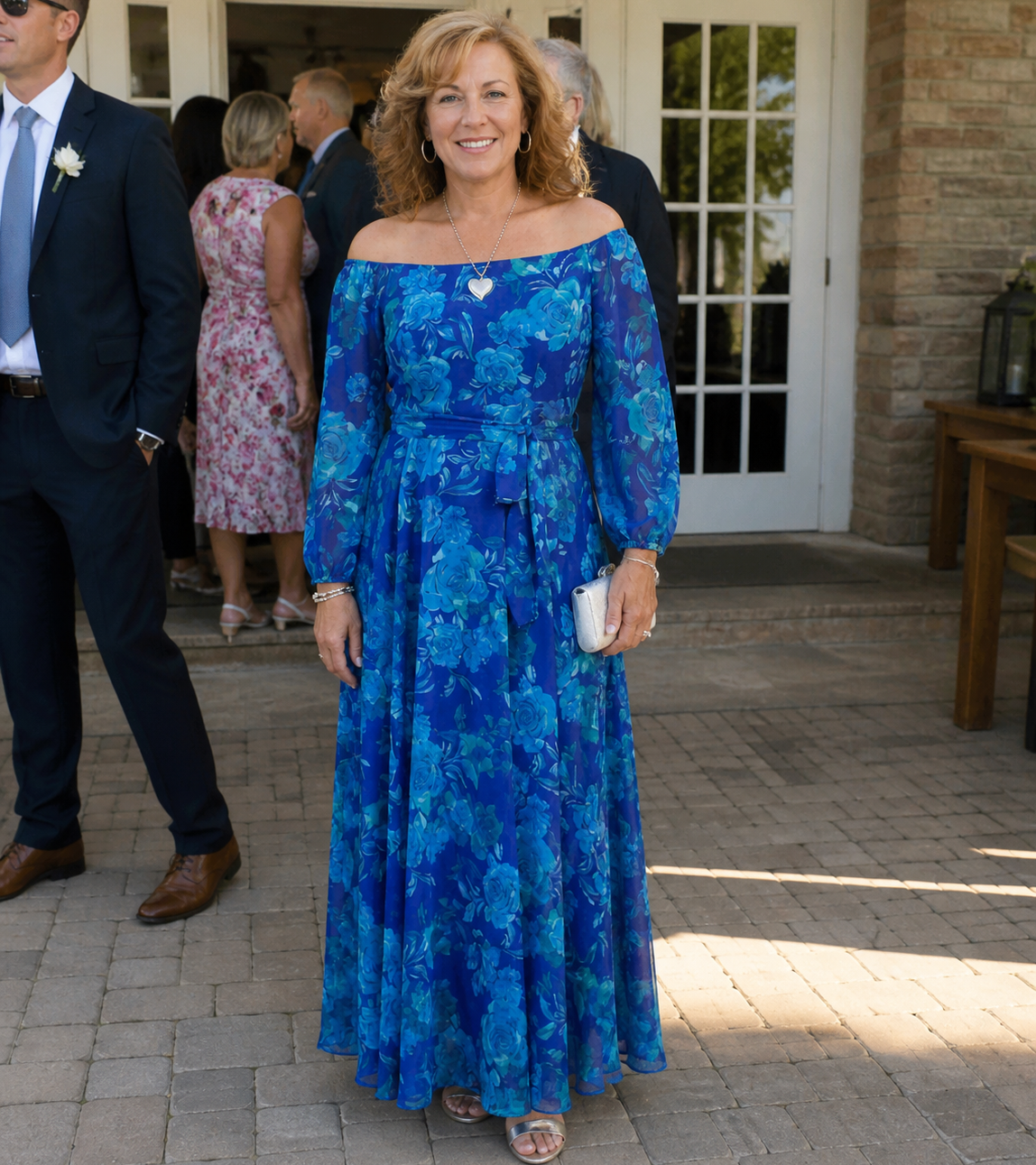Ellis & Johnson™  | Off Shoulder Floral Maxi Dress