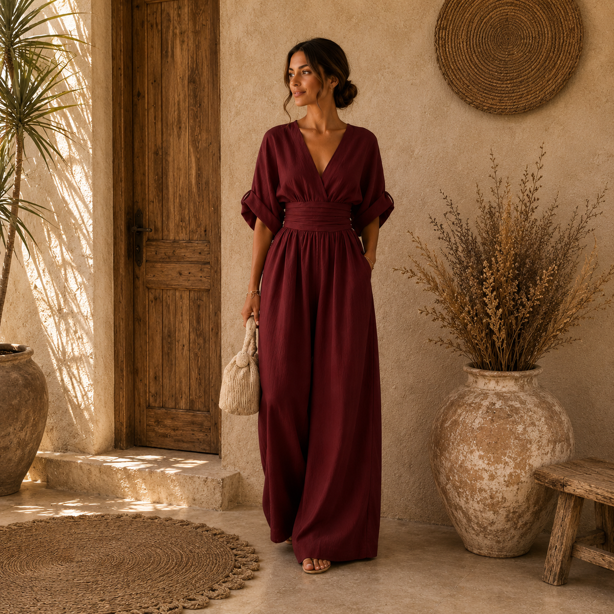 Daniela | Elegant Jumpsuit with V-Neck and Wide Leg