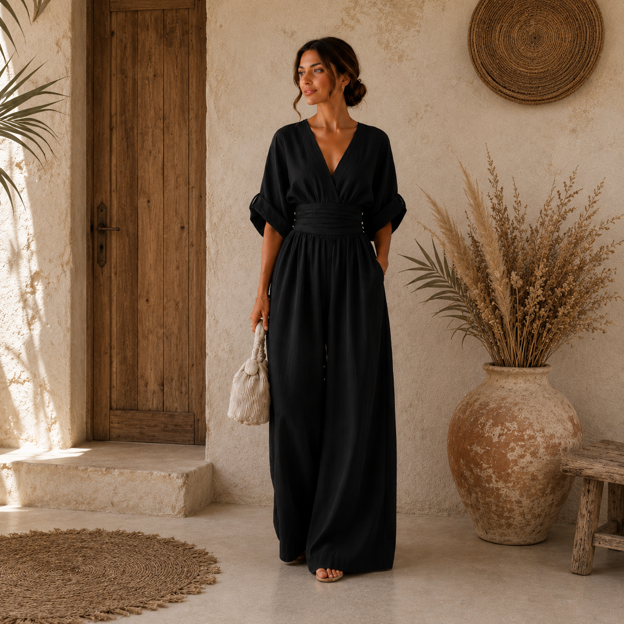 Daniela | Elegant Jumpsuit with V-Neck and Wide Leg