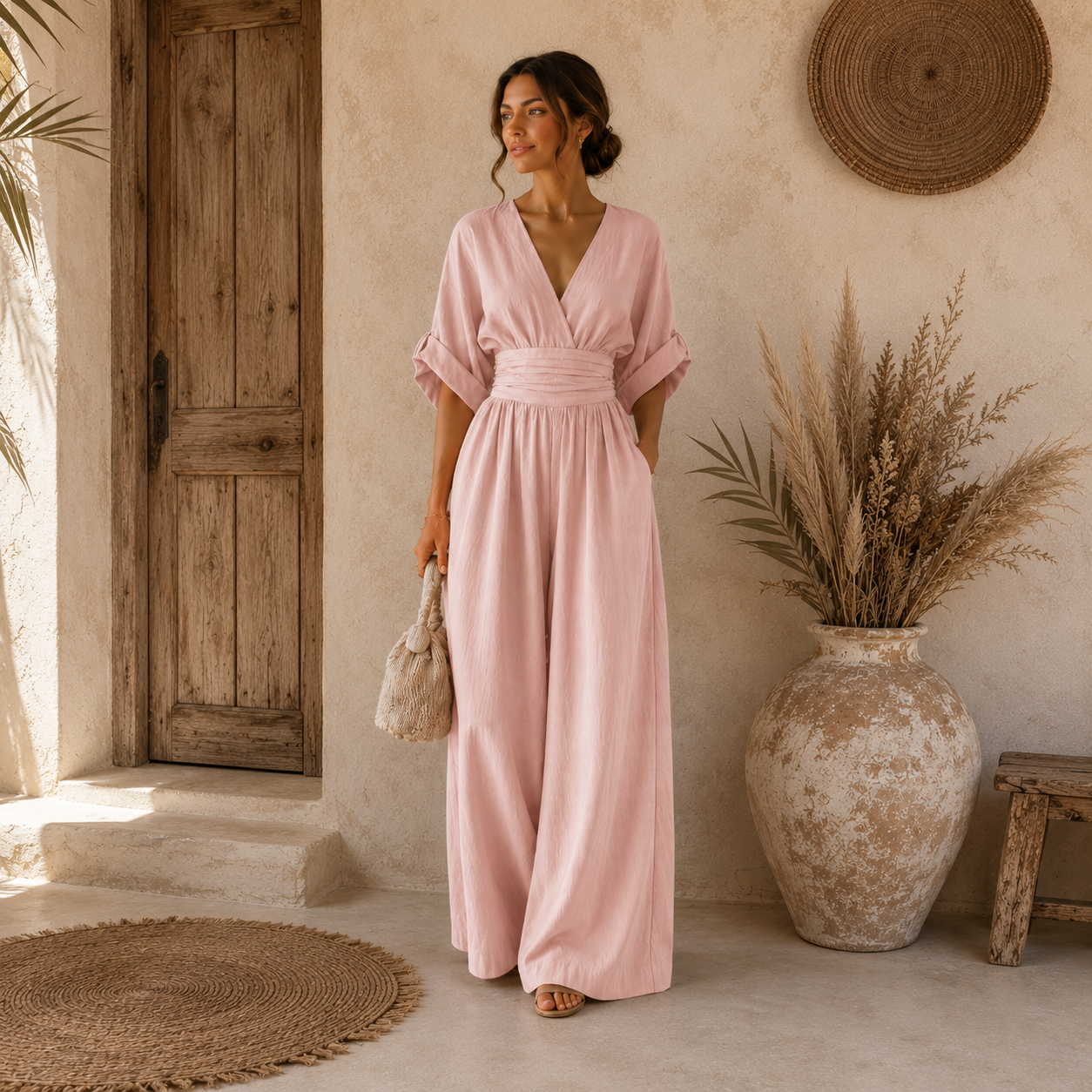 Daniela | Elegant Jumpsuit with V-Neck and Wide Leg