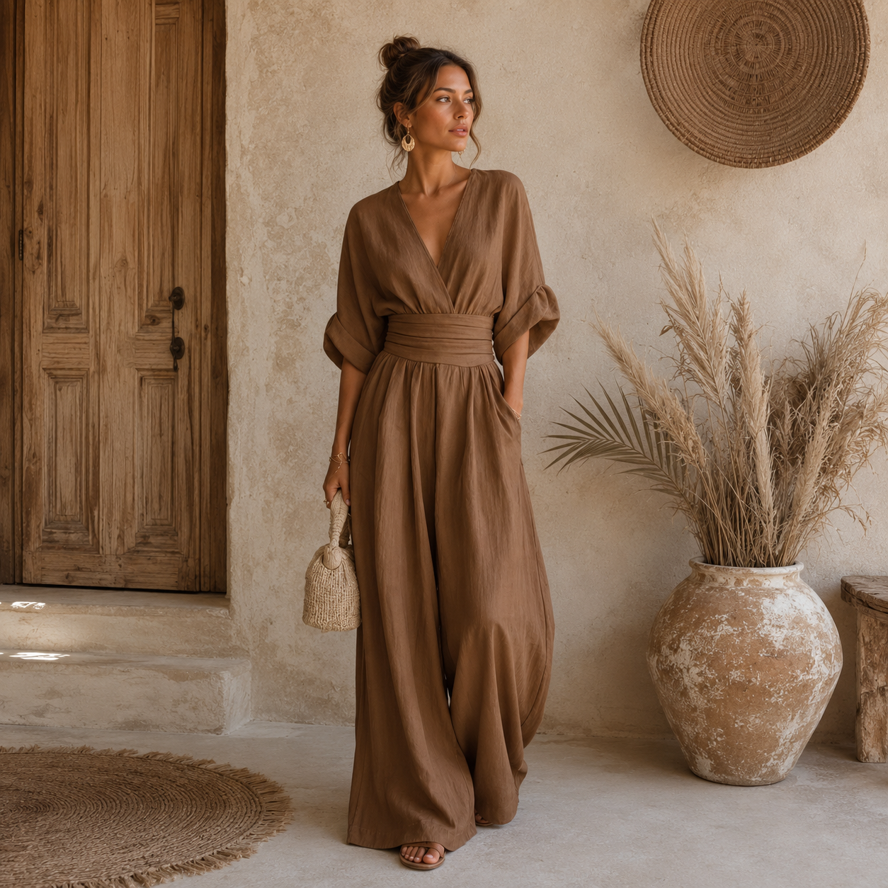Daniela | Elegant Jumpsuit with V-Neck and Wide Legs