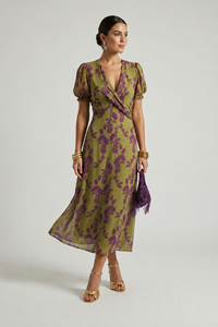 Viviane | Floral Wrap Midi Dress