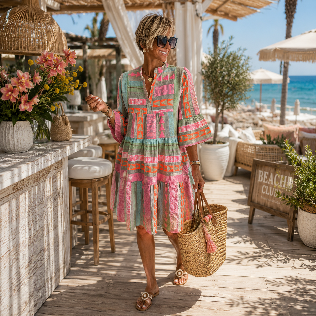 Emma | Artisan Linen-Cotton Weekend Dress