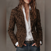 Women's Fitted Jacquard Paisley Blazer
