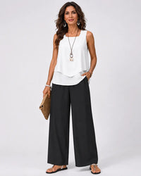 Gregoria™ | Bicolor Set White Blouse and Black Pants
