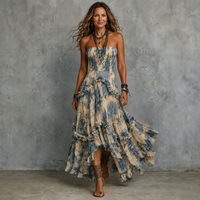 Rosalind | Strapless 3D Floral Maxi Dress