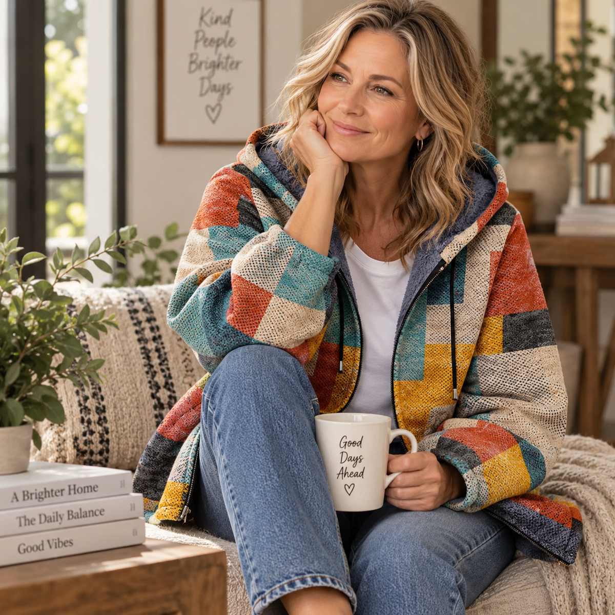 Blair | Geometric Color Block Coat – Wells & Rose