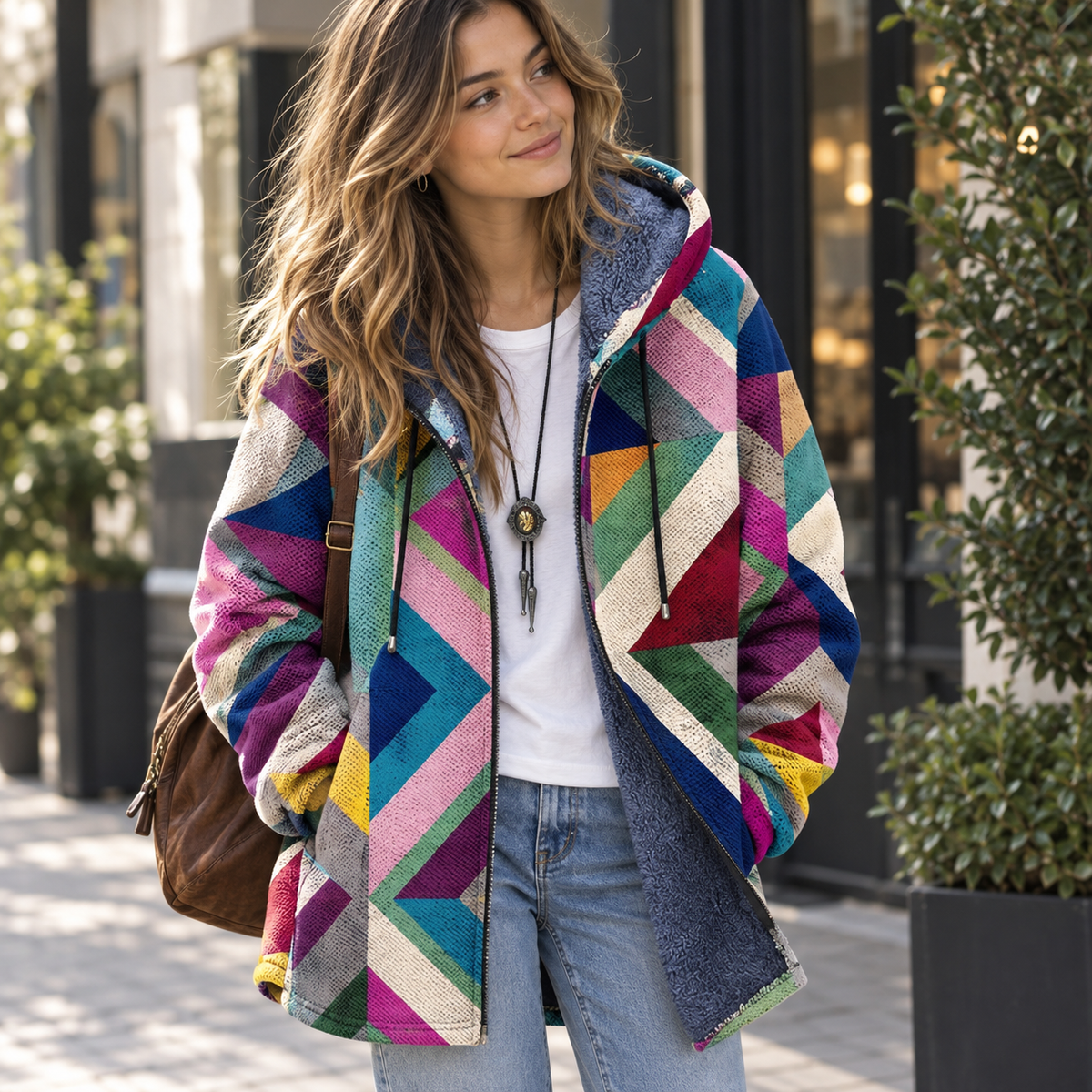 Marlow | Geometric Print Sweatshirt – Wells & Rose
