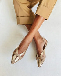 Nicole | Elegant Colour-Block Slingback Flat