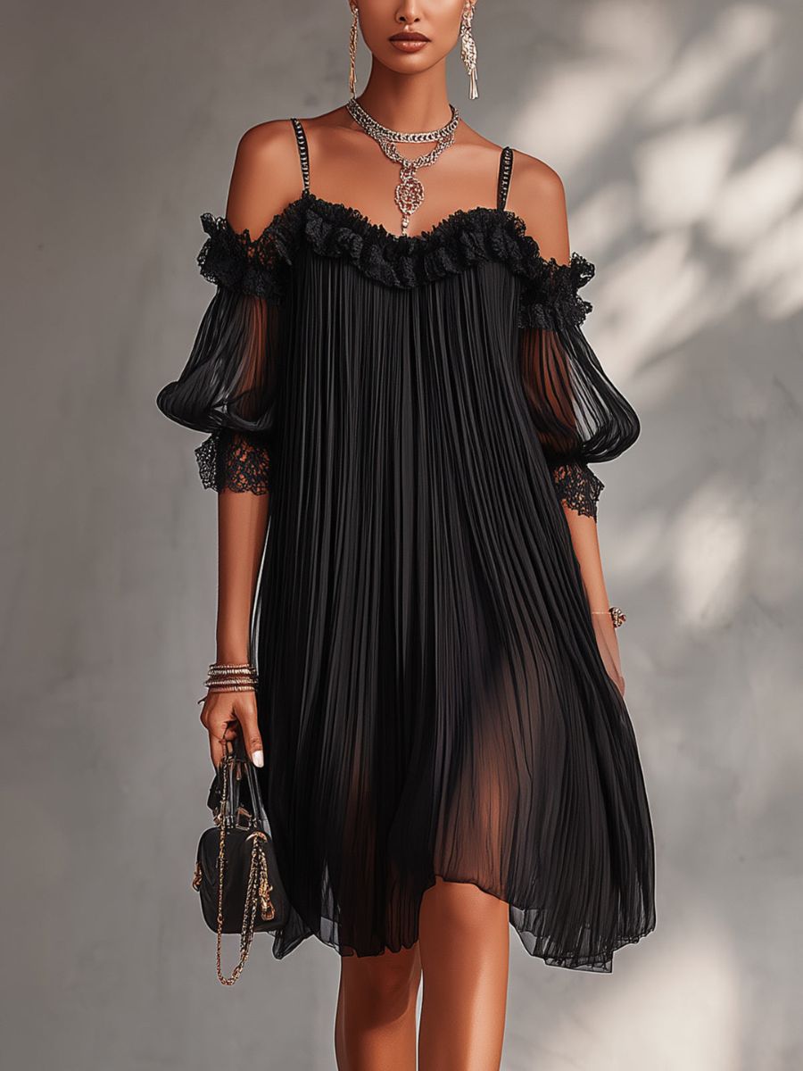 Lorena | Black Muslin Minidress