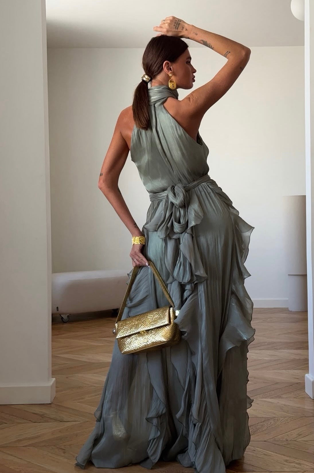 Maya | Maxi Dress with Cascading Ruffle Skirt
