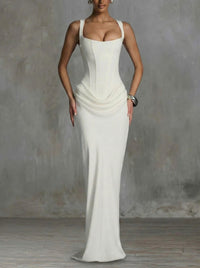 ÉLÉONORE | Square-Neck Corset Maxi Dress
