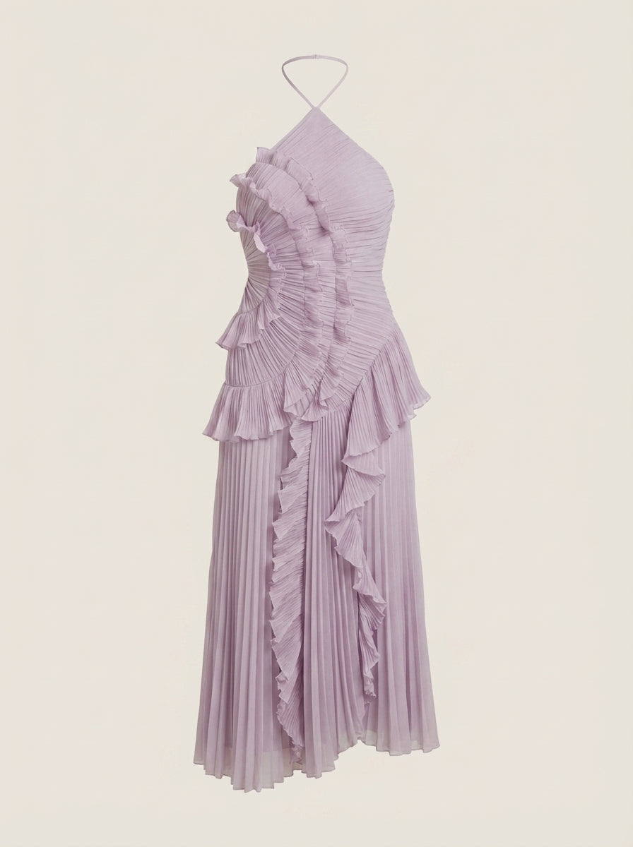 Rosé - Long Pleated Dress