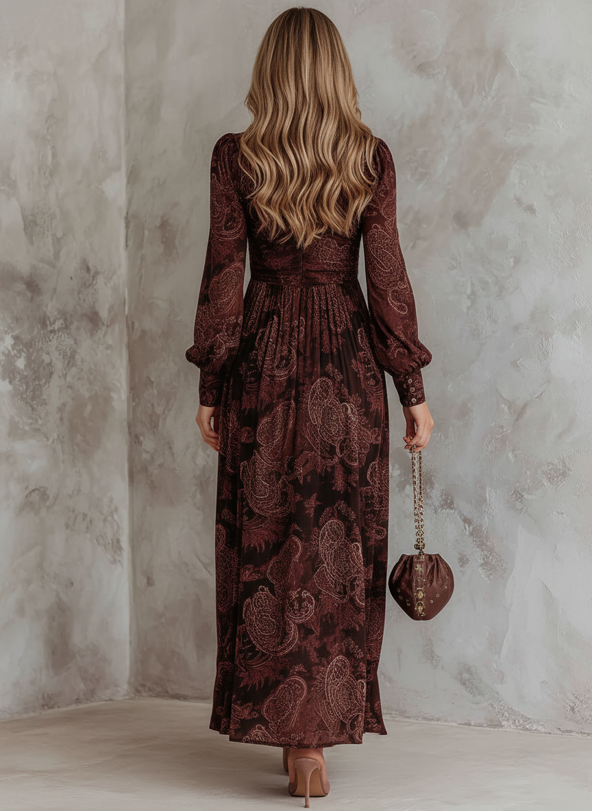 Aisha | Midi Dress with Paisley Print