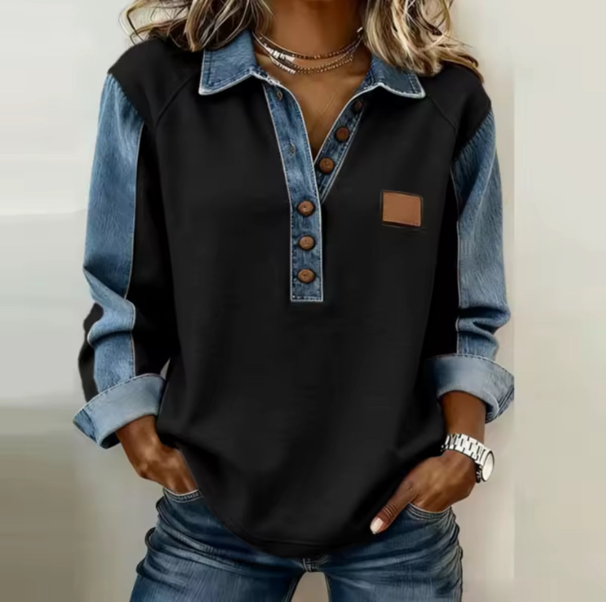 Voxanne | Contrast Collar Pullover – Wells & Rose