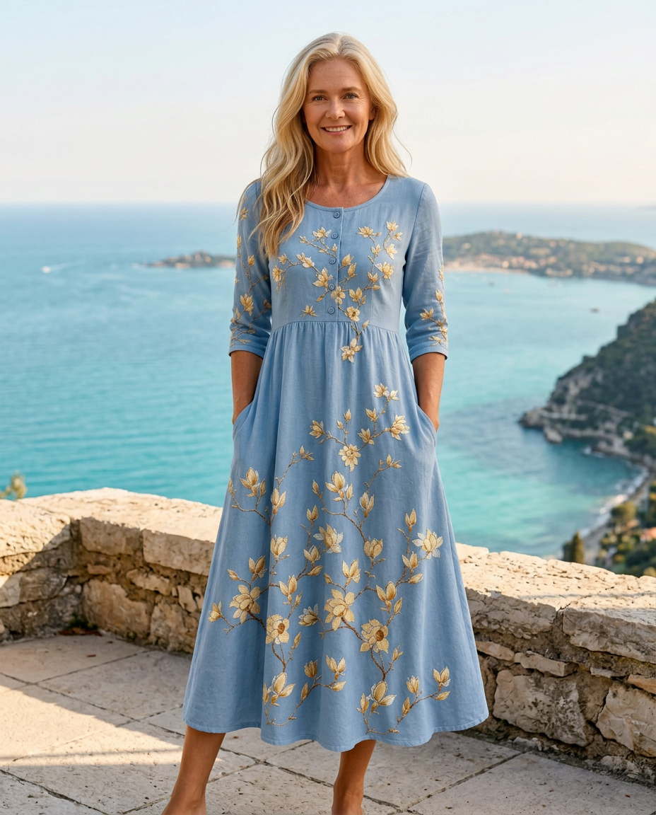 Bluebell Meadow Pocket Midi Dress