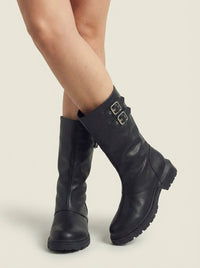 OLAYA | Mid-Calf Boots with Buckles