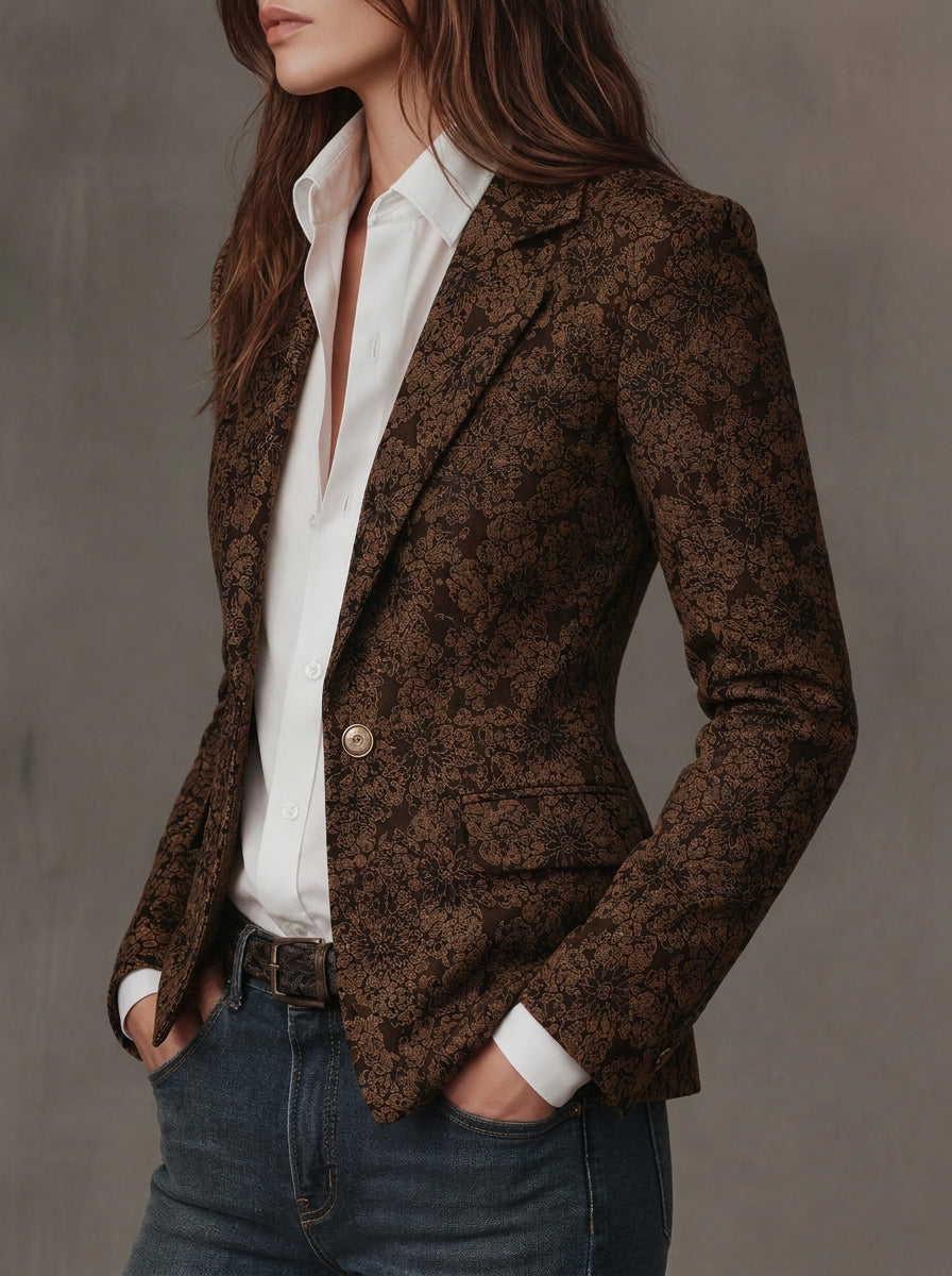 Antonia - Jacquard Blazer with Paisley Print