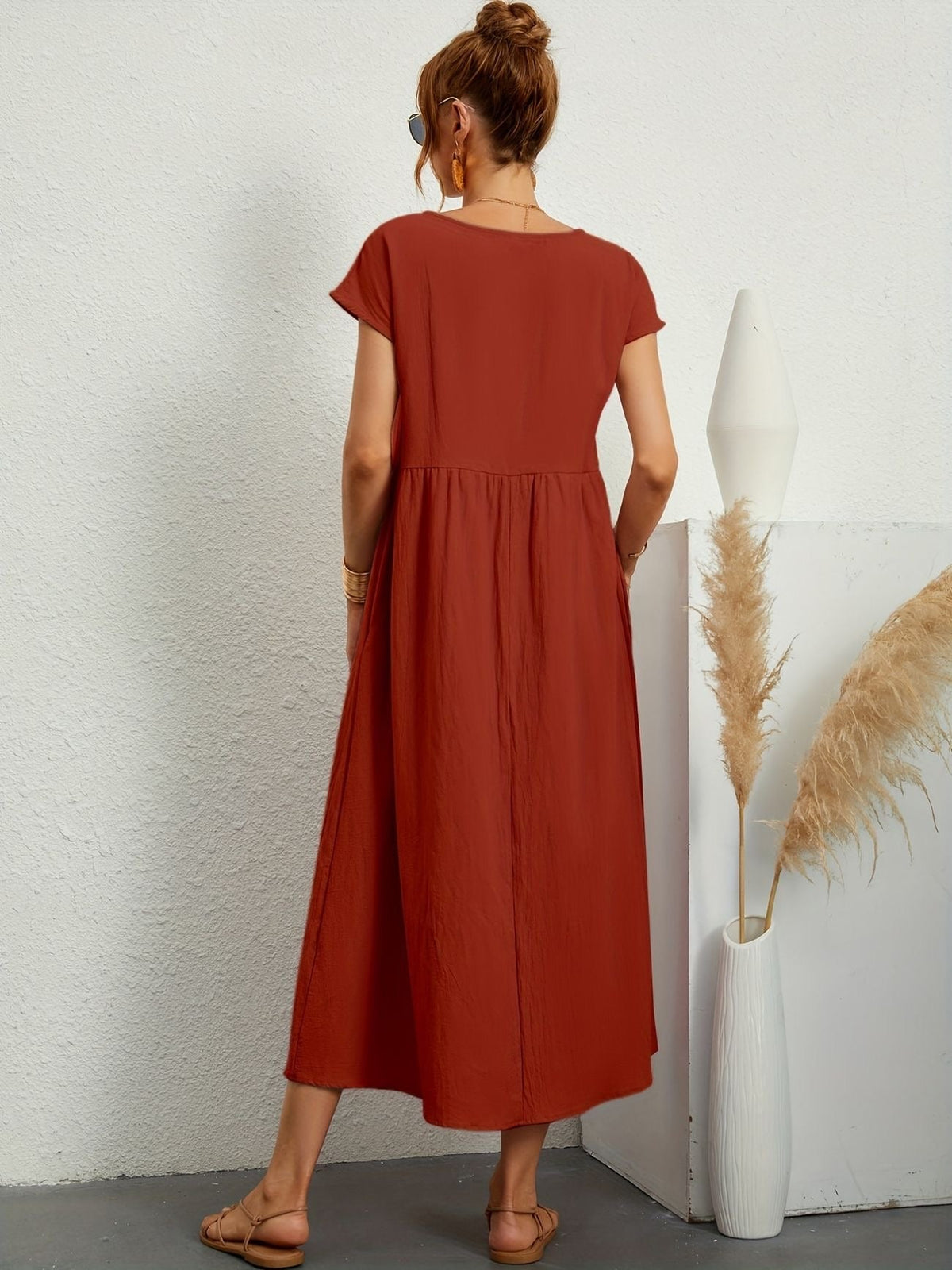 Clara | Fluid Midi Dress with Pockets
