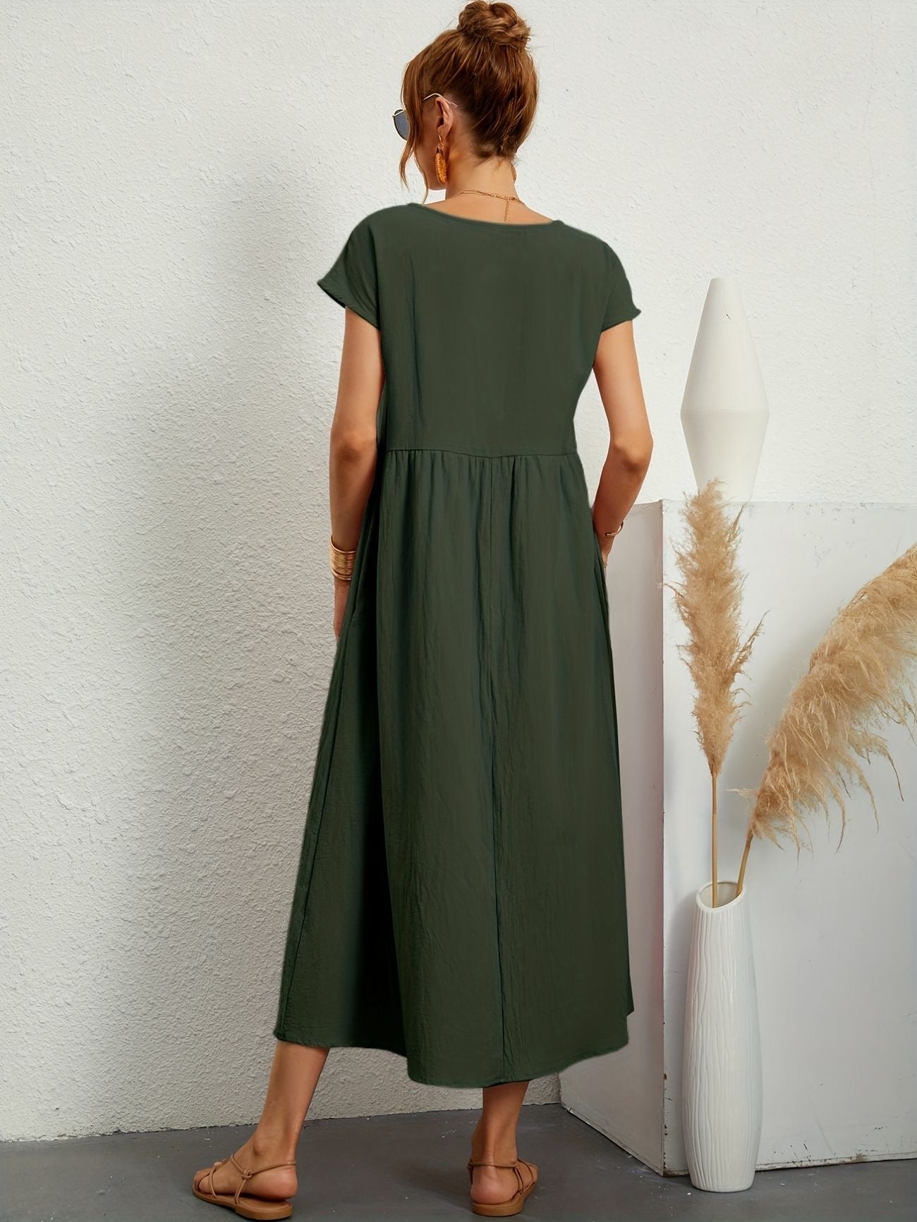 Clara | Fluid Midi Dress with Pockets