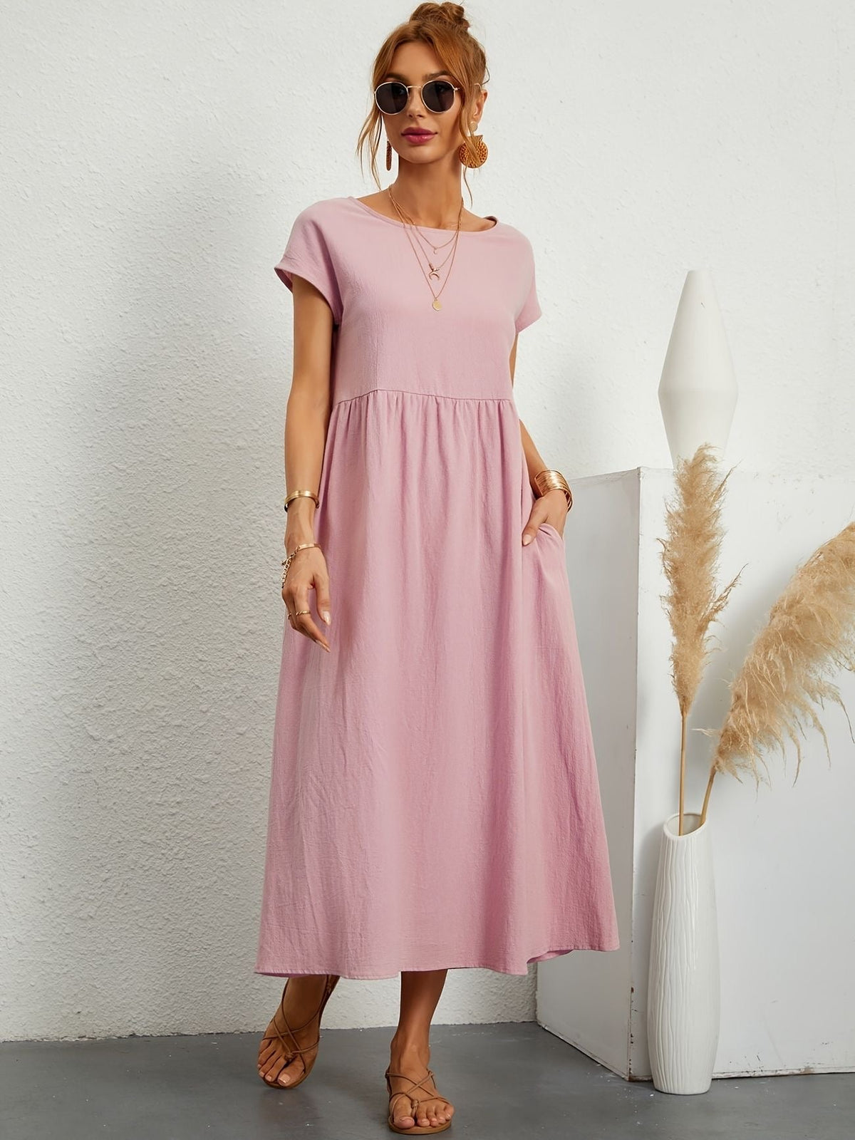 Clara | Fluid Midi Dress with Pockets