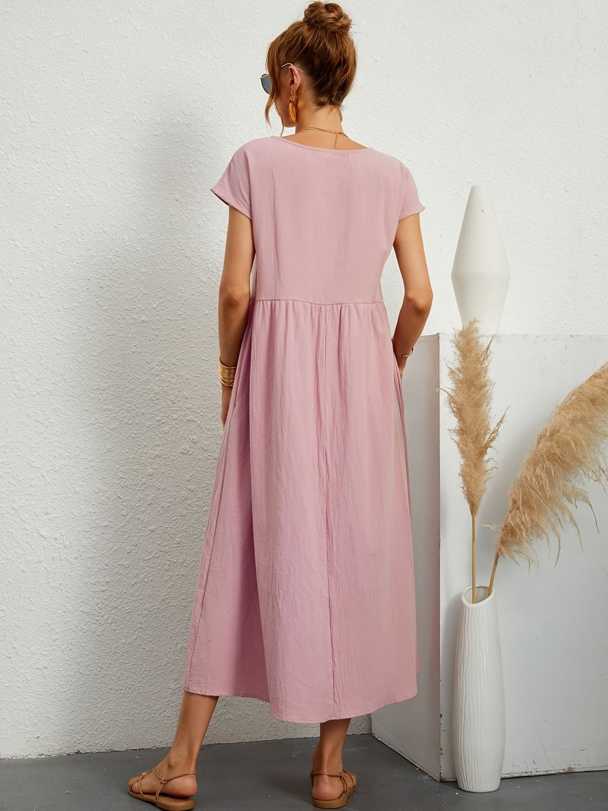 Clara | Fluid Midi Dress with Pockets