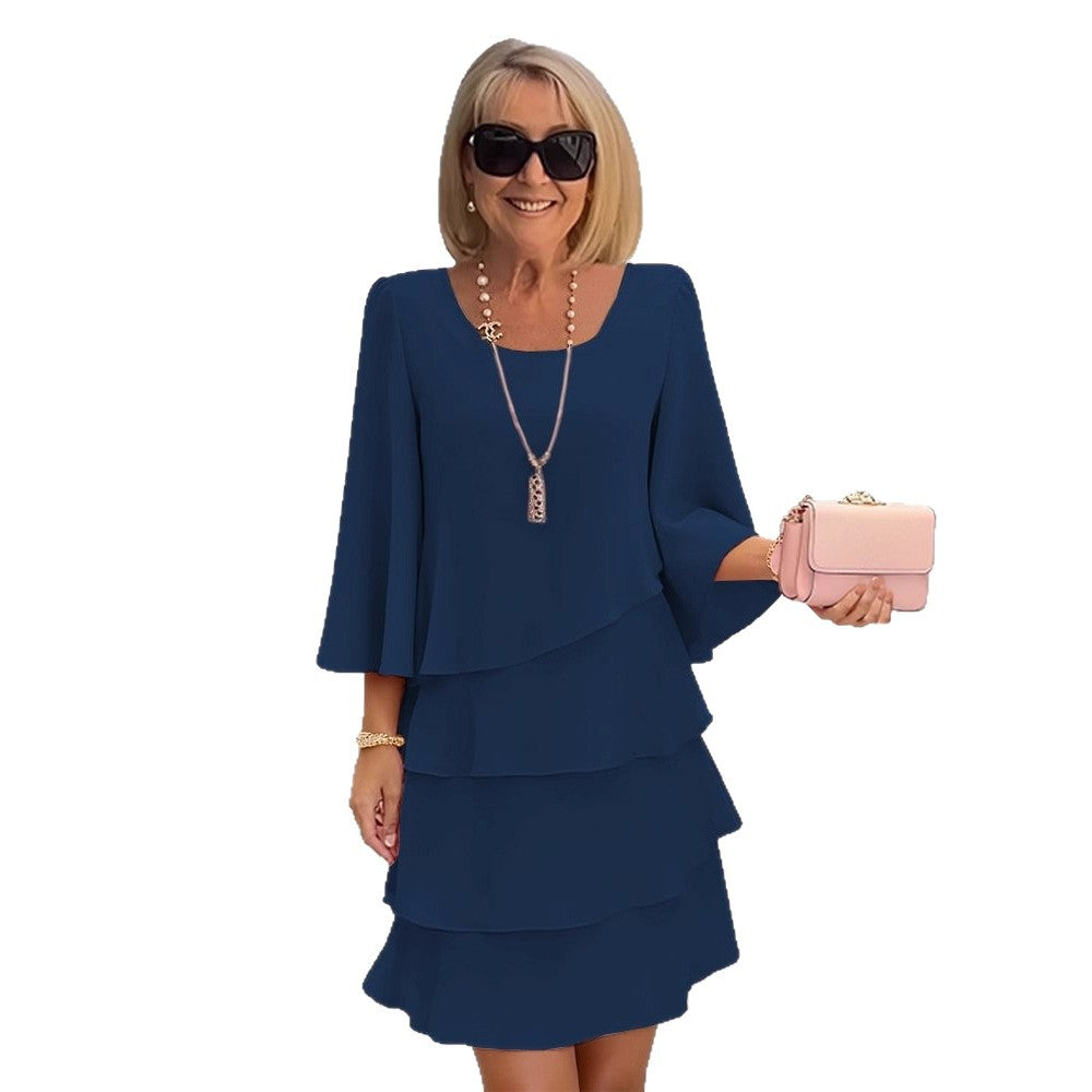 Margaux | Elegant Midi Dress with Ruffles