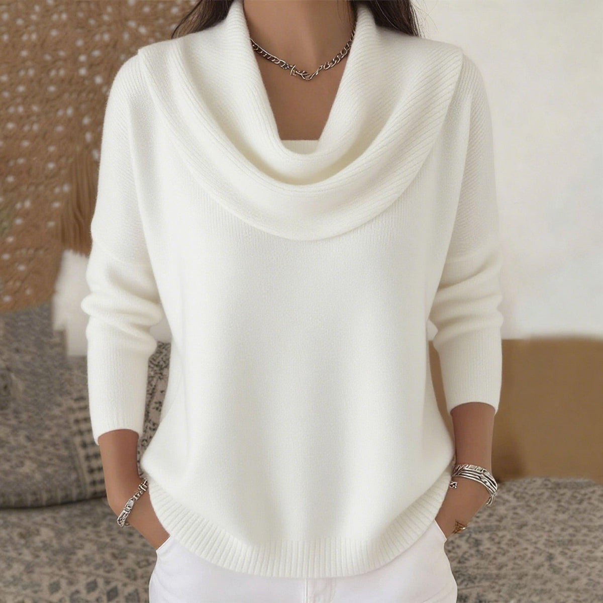 Iole | Sweater with Draped Neck