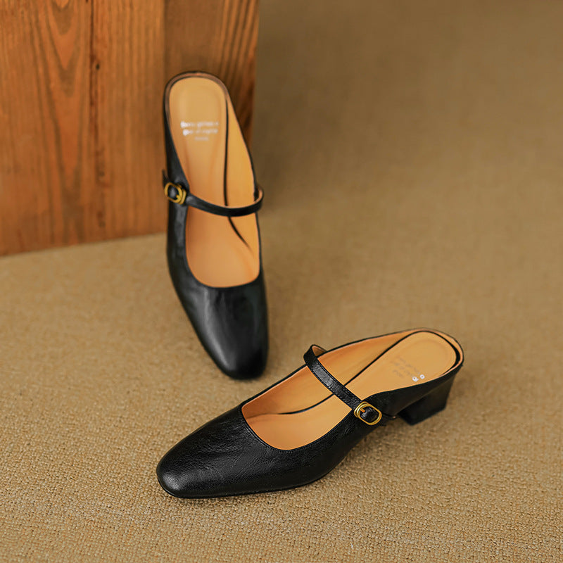 Vian Genuine Leather Mules