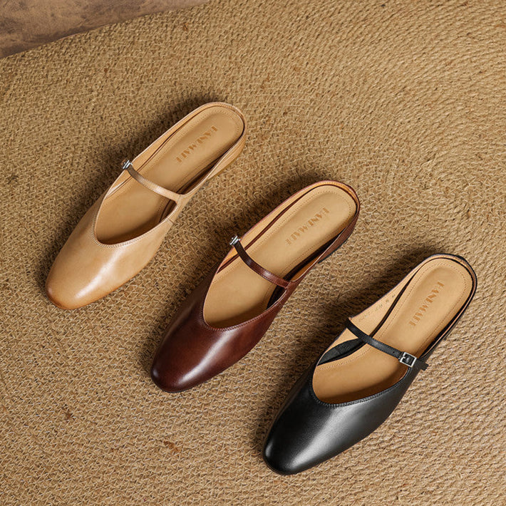 Genuine Leather Mules Merisa
