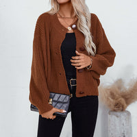 Knitted Cardigan with Buttons for Women