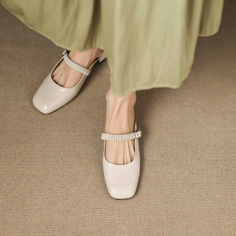 Novie | Genuine Leather Mary Jane Mules