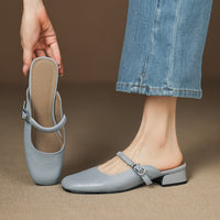 Novie | Genuine Leather Mary Jane Mules