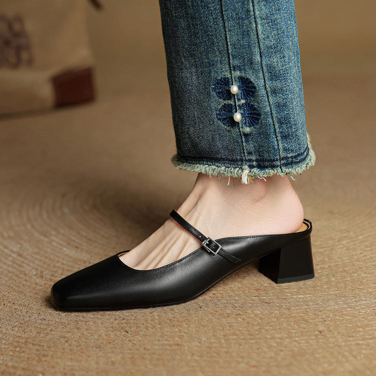 Genuine Leather Mules Esmer
