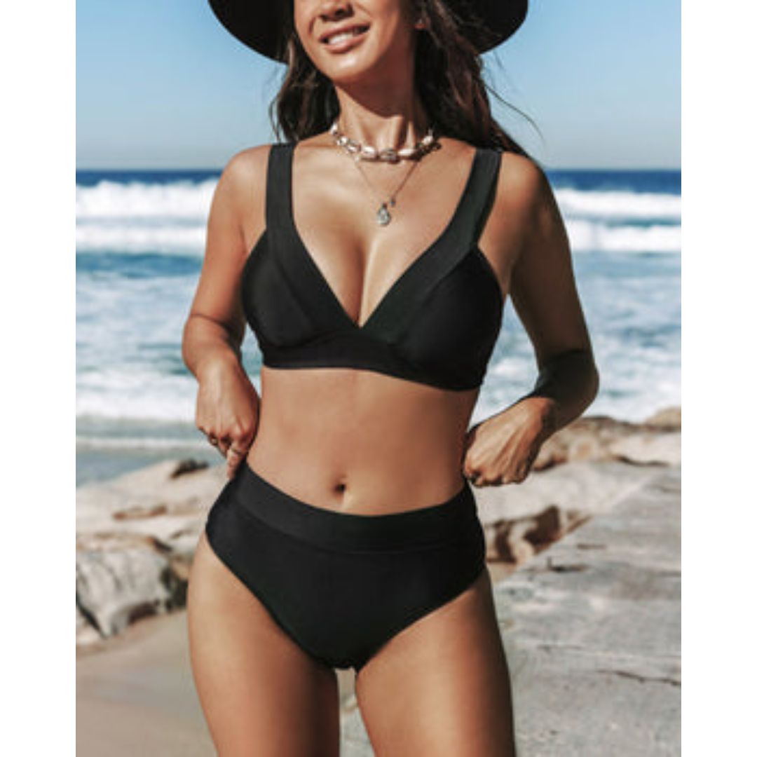Hilde - Solid High-Waisted Swimsuit
