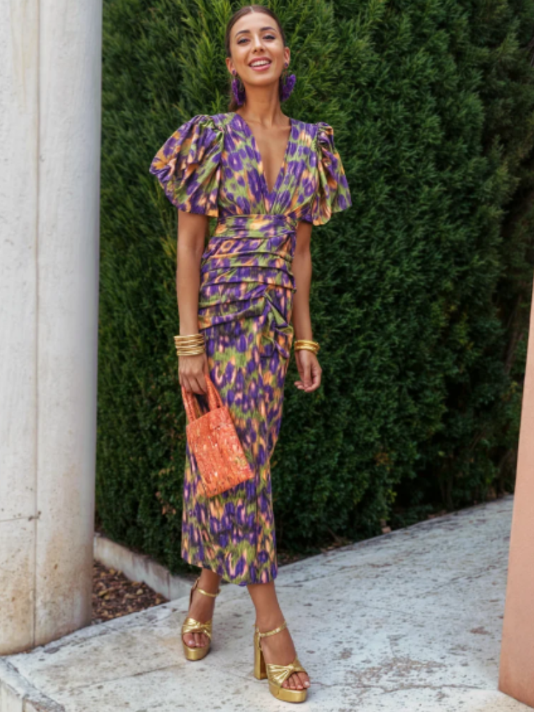 Ellis & Johnson™  | Vivid Pleated Midi Dress