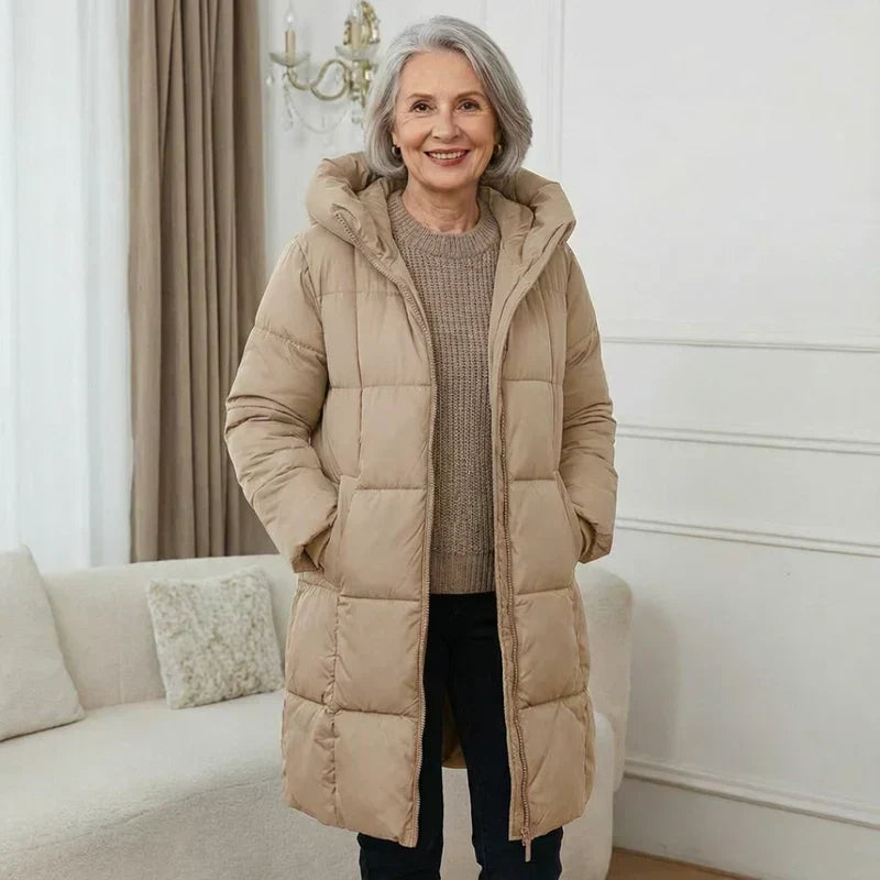 Iris™ | Long Down Coat with Hood