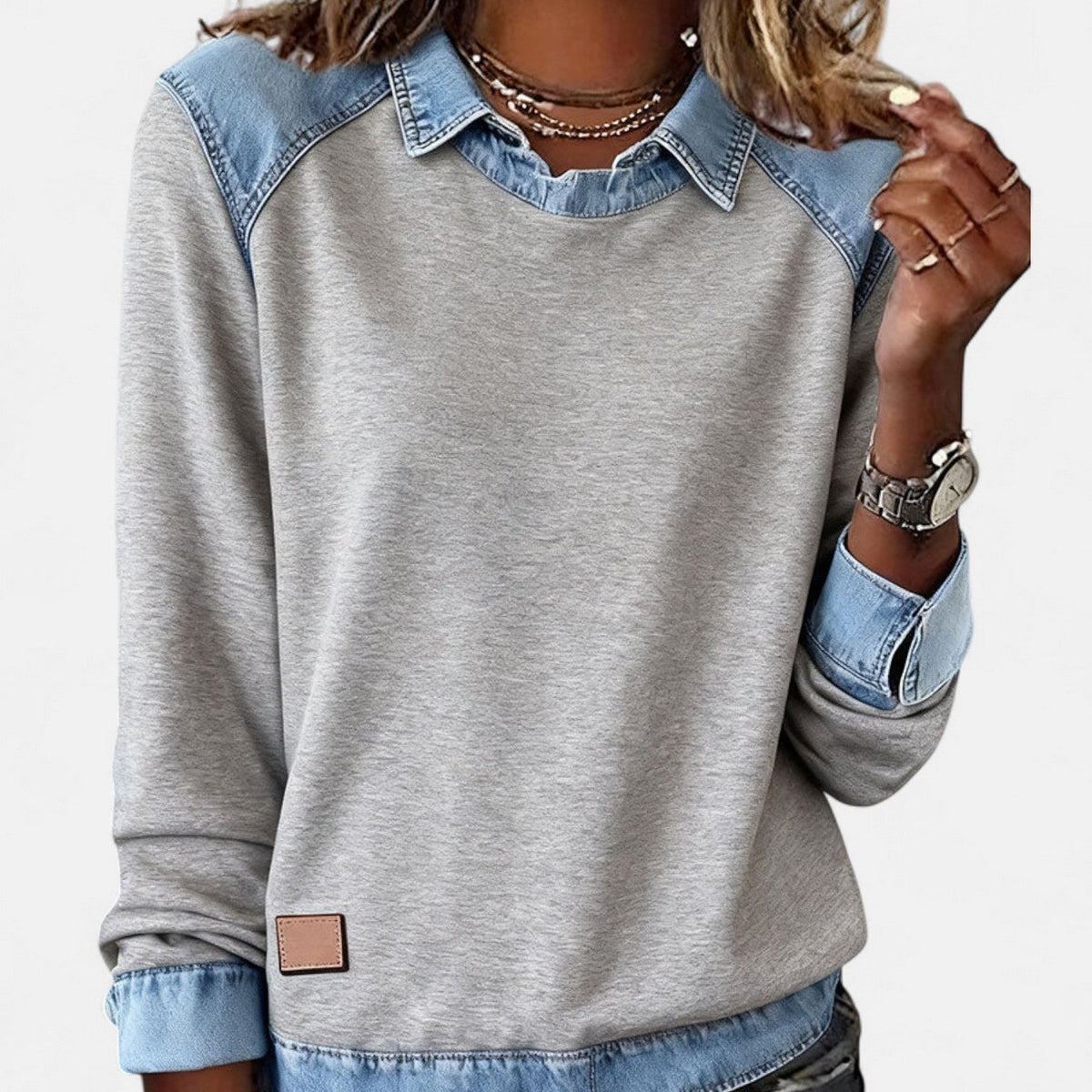 Gloria | Contrast-Panel Pullover
