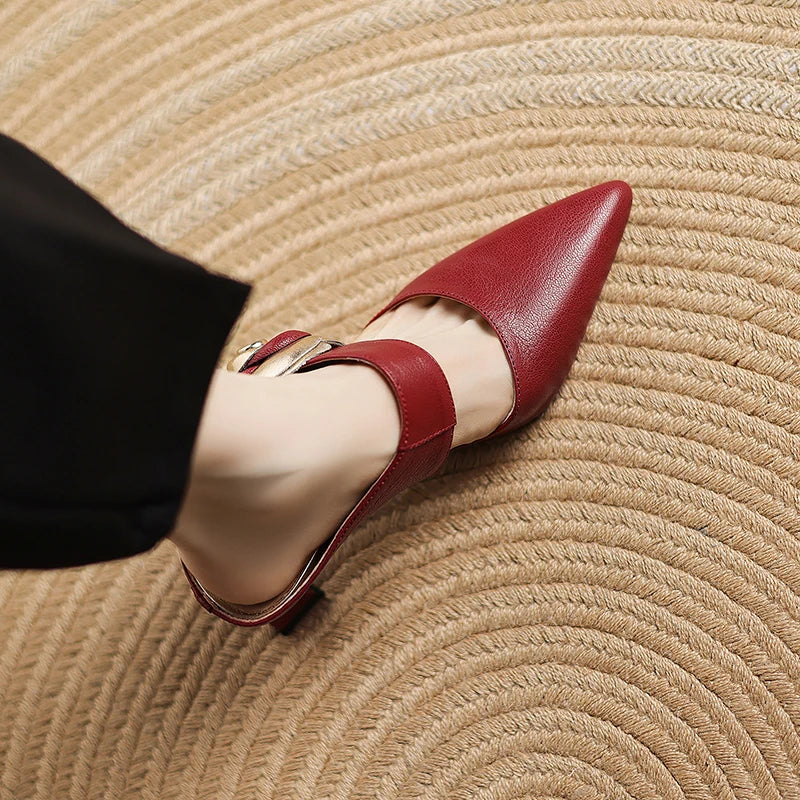 Garnet | Genuine Leather Heels
