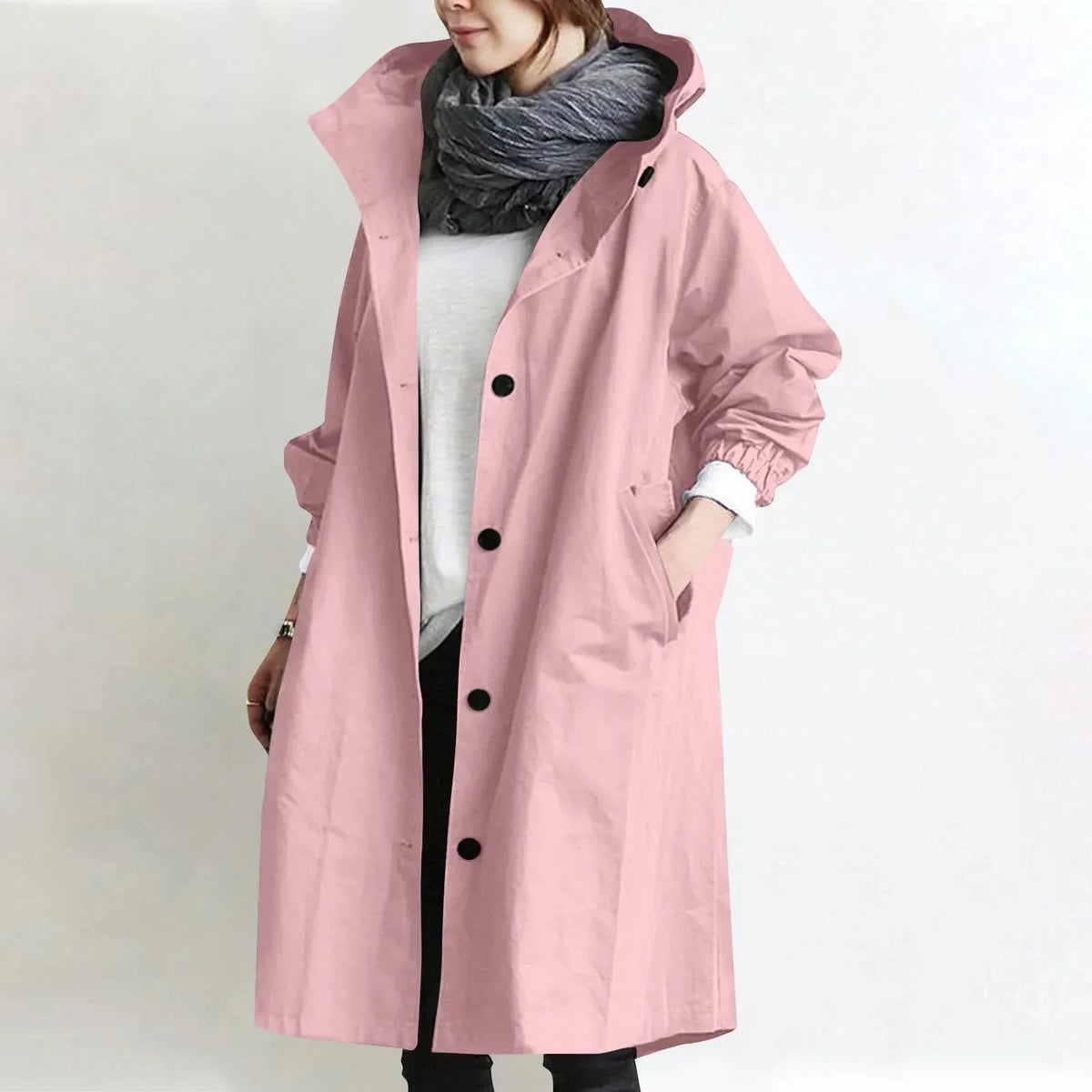 Theodora | Long Trench Coat with Hood